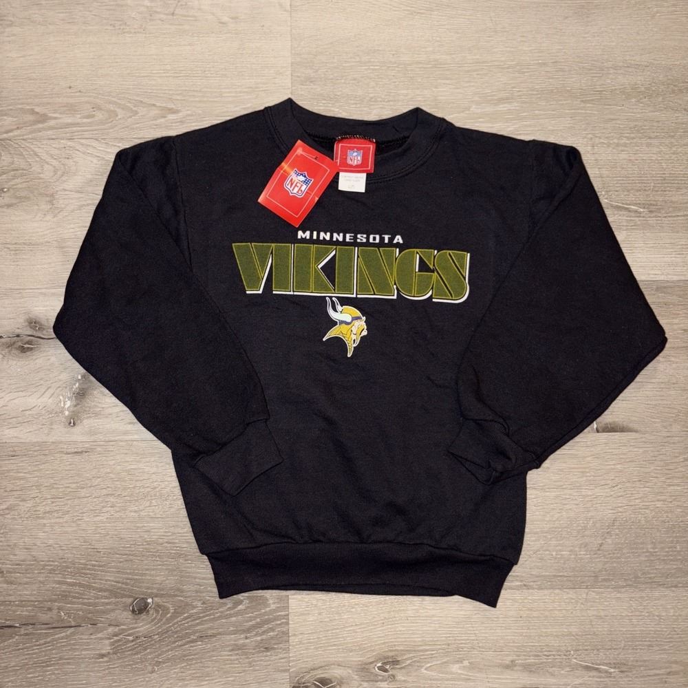 Vtg NFL Minnesota Vikings‎ Pullover Crewneck Football Sweatshirt Youth Large (7)